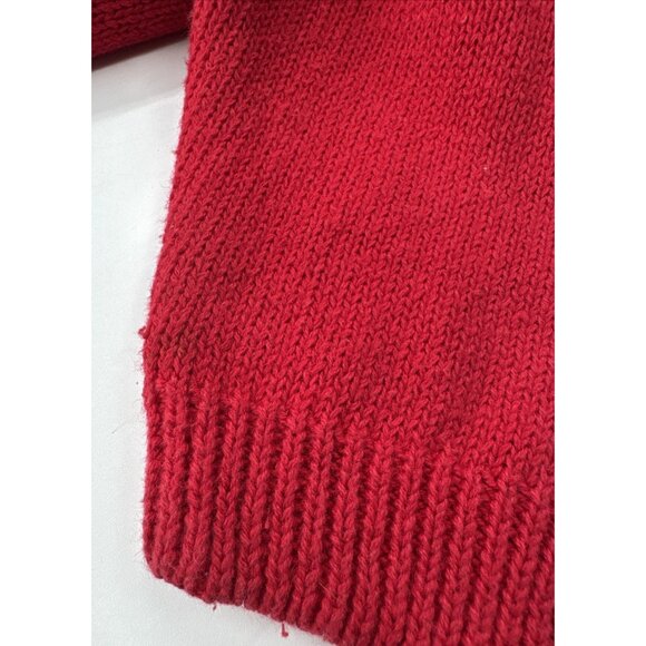 Victoria Jones Sweater Womens Medium Red Christmas Gold Snowflakes Tunic Beaded - Picture 11 of 12